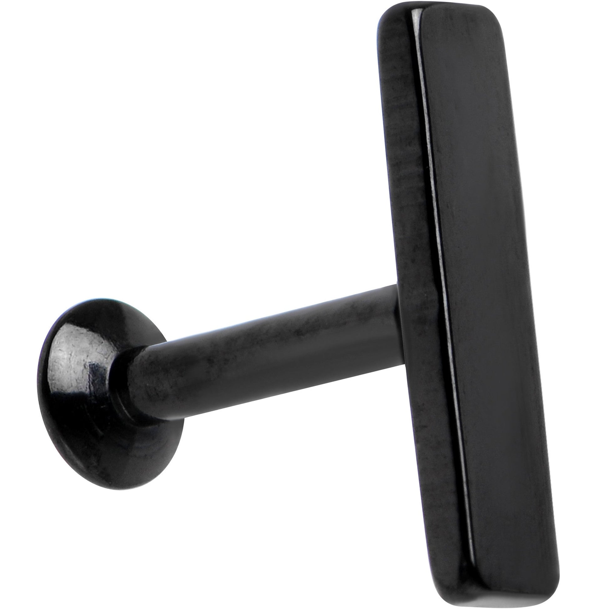 1/4 9mm Black IP Rectangle Internal Thread Daith Cartilage Tragus BodyCandy
