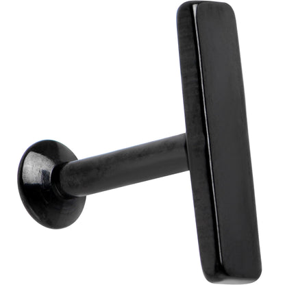 1/4 9mm Black IP Rectangle Internal Thread Daith Cartilage Tragus BodyCandy