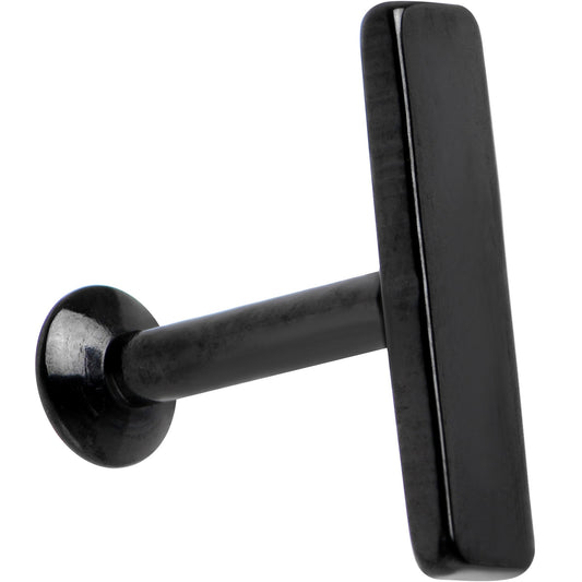 1/4 9mm Black IP Rectangle Internal Thread Daith Cartilage Tragus BodyCandy